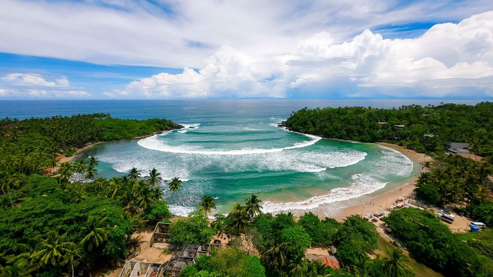 Panoramic view of Hiriketiya Bay